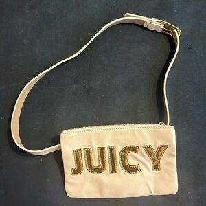 Juicy couture black label belt bag y2k white and gold size medium